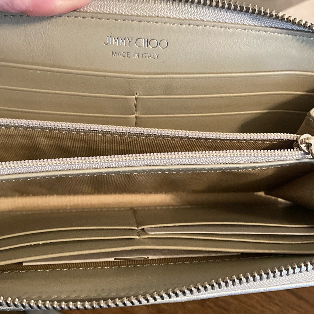 Jimmy Choo FILIPA Star Studded Zip Around Wallet Full Inclusion w/Dusty & Box - Picture 9 of 11